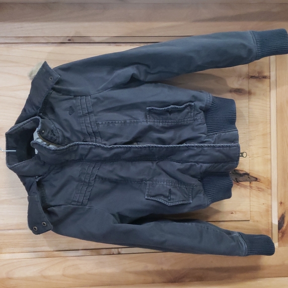 EUC! ROXY bomber with detachable faux fur hood - Picture 2 of 7